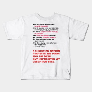 A Christian Nation Protects the Poor and the Weak Kids T-Shirt